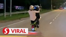 Foreigner caught on camera doing wheelies in Johor arrested