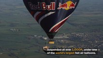 BMX pro rides bowl suspended at 2000 feet under hot air balloon