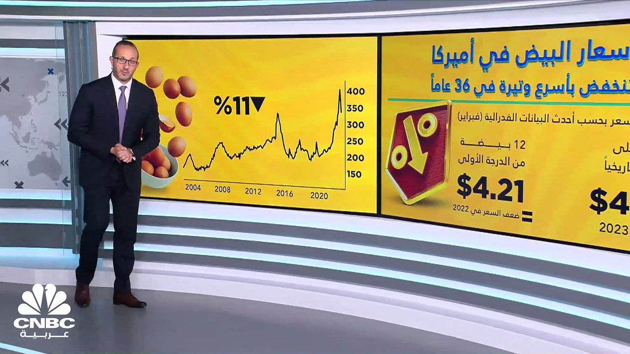أسعار البيض في أميركا تنخفض بأسرع وتيرة في 36 عاماً