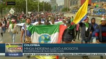 Minga indígena demanda sus derechos en Bogotá
