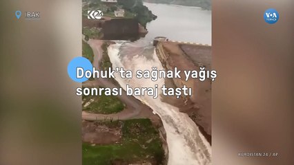 Dohuk'ta Sağnak Yağış Sonrası Baraj Taştı