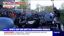 Réforme des retraites: la dispersion de la place de la Bastille à Paris continue, BFMTV suit une unité de gendarmes mobiles
