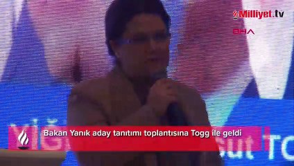 Bakan Yanık aday tanıtımı toplantısına Togg ile geldi