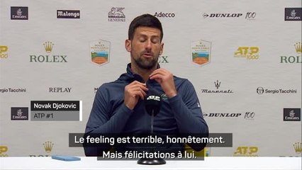 Monte-Carlo - Djokovic : "Le feeling est terrible"