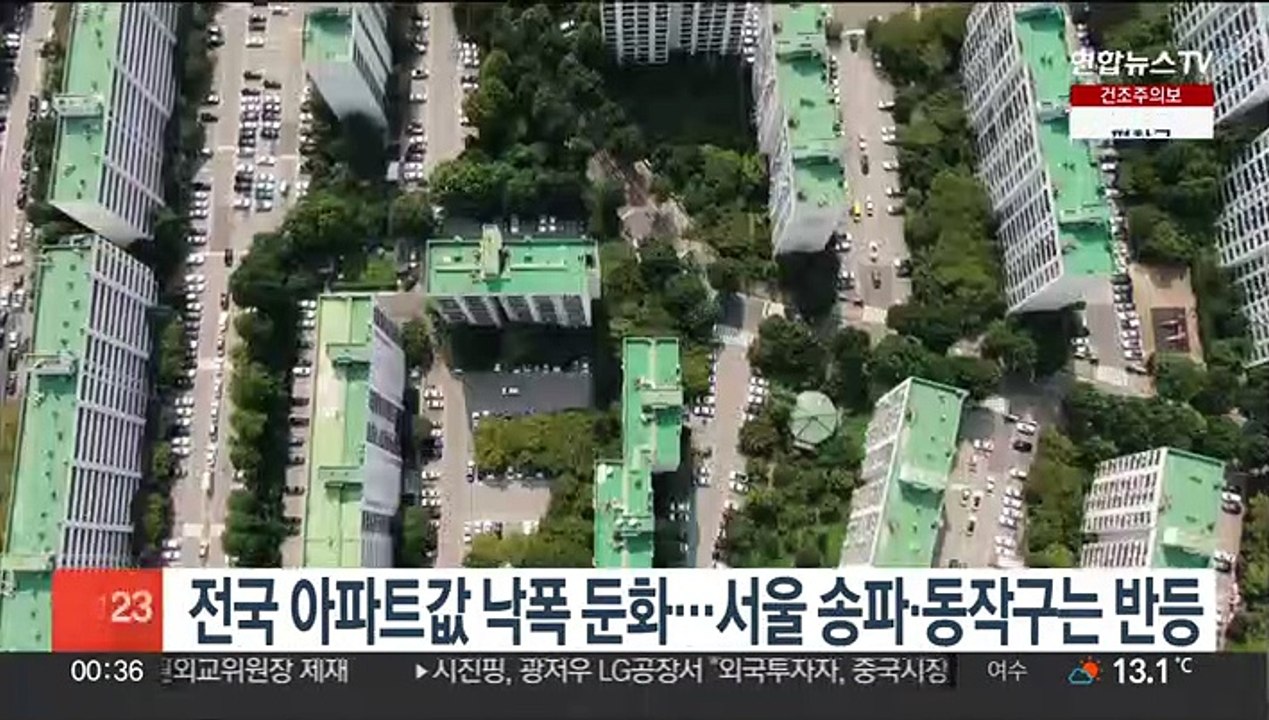 전국 아파트값 낙폭 둔화…서울 송파·동작구는 반등