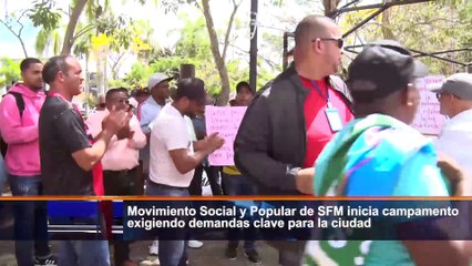 Movimiento Social y Popular de SFM inicia campamento exigiendo demandas clave para la ciudad