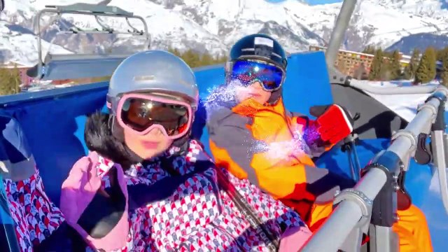 Kids Entertainment Show Diana and Roma Go on Ski Vacation in the French Alps - Family Fun Trip