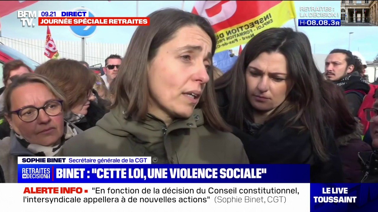Retraites: Sophie Binet (CGT) attend qu'Emmanuel Macron "retrouve la raison"