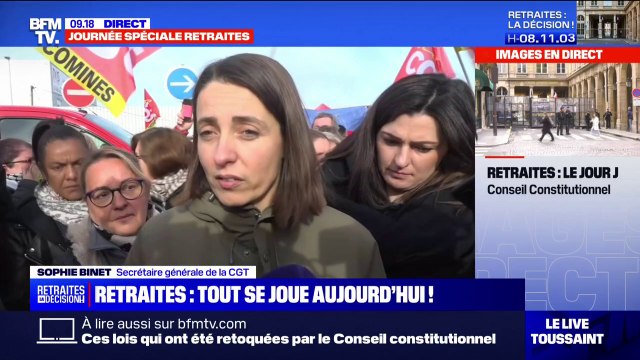Sophie Binet (CGT) sur les retraites: Le Conseil constitutionnel ne peut faire autre chose que censurer cette loi