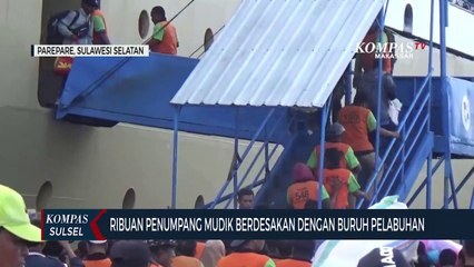 Ribuan Penumpang Mudik Berdesakan Dengan Buruh Pelabuhan