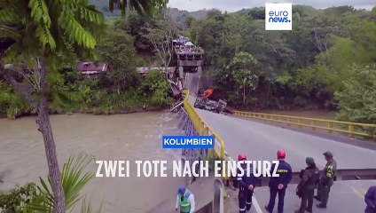 Brückeneinsturz in Kolumbien: 2 Polizisten tot, 5 Fahrzeuge im Fluss