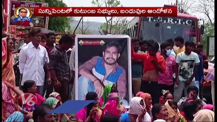 High Tension In Sunnipenta , Huge Traffic Jam On Srisailam -  Hyderabad Highway  _ V6 News
