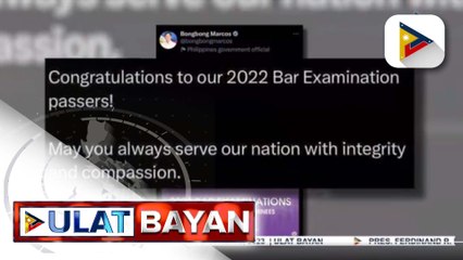 PBBM, nagpaabot ng pagbati sa mga nakapasa sa Bar exams