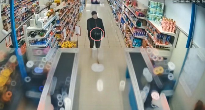 Bıçakla girdiği marketten kasadaki 6bin 500 TL'yi aldı