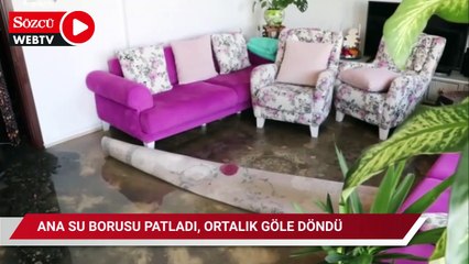 Скачать видео: Akçaabat'ta ana su hattı patladı, evleri su bastı