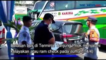 Belasan Bus Pengangkut Pemudik di Terminal Tanjung Priok Jalani Ram Check