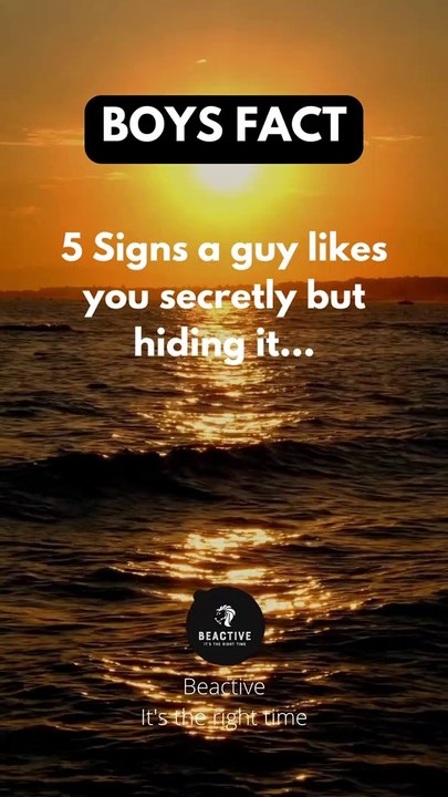 5 Signs a guy likes you secretly but hiding it... BOYS FACT. #shorts