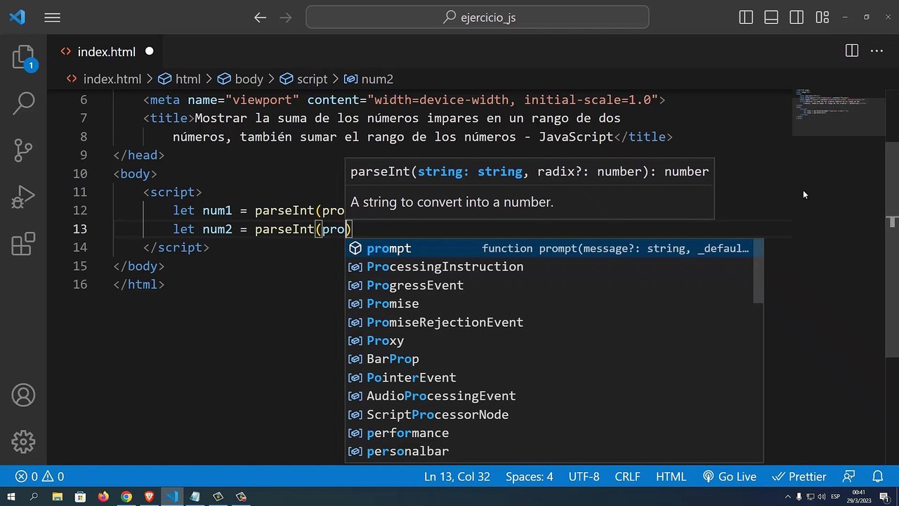 Mostrar la suma de los números impares en un rango de dos números, también sumar el rango de los números en JavaScript