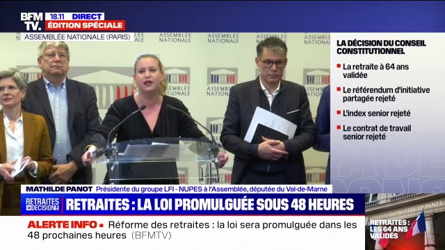 Mathilde Panot (LFI): Que la loi soit jugée constitutionnelle ne fait pas que notre opposition faiblit contre cette réforme des retraites à 64 ans