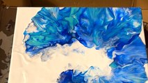 Artist creates ocean waves with acrylic pour *epic fluid art*