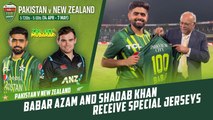 Babar Azam and Shadab Khan Receive Special Jerseys For Their Respective Feats | PCB | M2B2T
