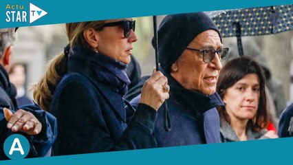 Obsèques d'Hervé Temime : Richard Berry digne et soutenu par sa femme Pascale