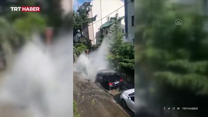 Trabzon'da ana su hattı patladı