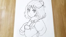 how to draw anime girl || Easy anime drawing || Manga drawing