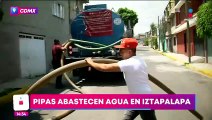 200 pipas de agua abastecen las colonias y barrios de Iztapalapa