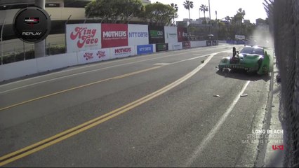 IMSA 2023 Long Beach Qualifying Harrison and Hyett Big Crash