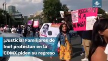 Familiares de Inof se manifiestan en Fiscalía de CDMX tras su desaparición