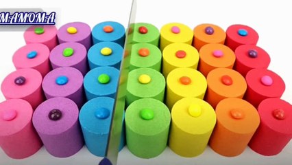 Rainbow Shaped Kinetic Sand Cylinders | Kids Toy Satisfying Video