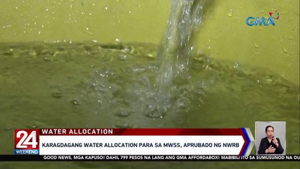 Karagdagang water allocation para sa MWSS, aprubado ng NWRB | 24 Oras Weekend