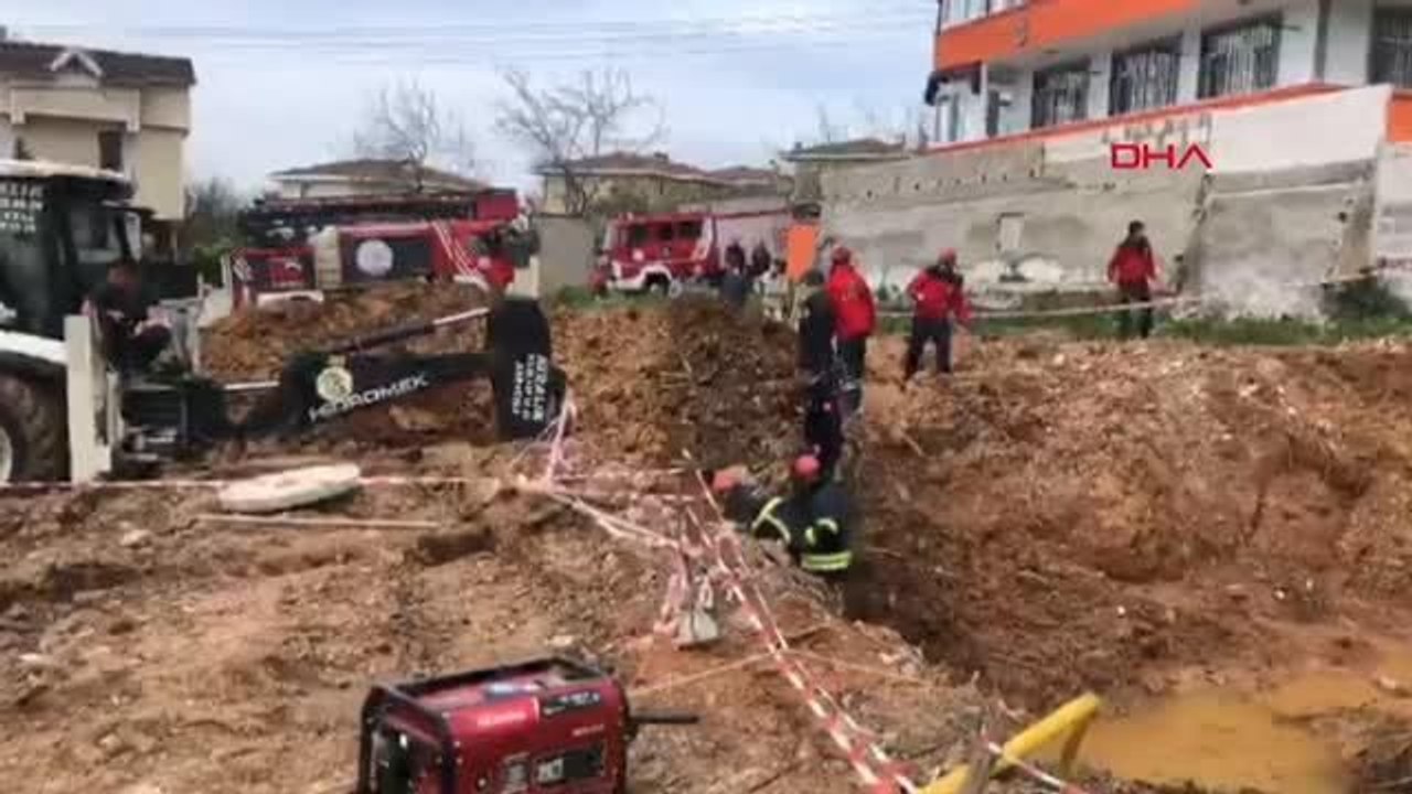 İNŞAAT KAZISI SIRASINDA TOPRAK ALTINDA KALAN İŞÇİYİ İTFAİYE VE MESAİ ARKADAŞLARI KURTARDI