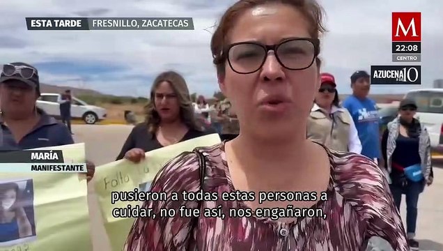 Familiares de desaparecidos protestan previo a evento de AMLO en Fresnillo, Zacatecas