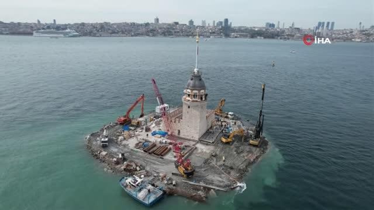 Kız Kulesi restorasyon çalışmalarında sona yaklaşıldı