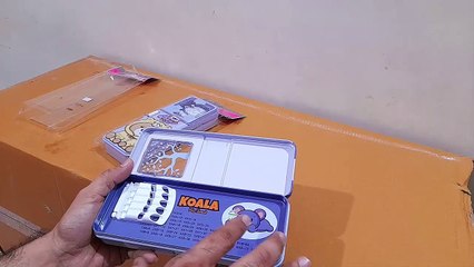 Unboxing and Review of Metal Pencil Box, Detailed Exterior, Double Comparment For Kids