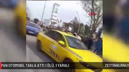 ZEYTİNBURNU'NDA AĞACA ÇARPAN OTOMOBİL TAKLA ATTI 1 ÖLÜ, 1 YARALI