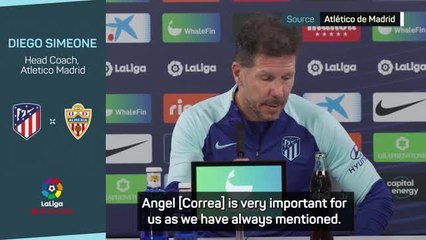 Simeone confirms Correa will start despite death of his mother