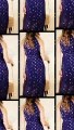 Rhysley Women's 2023 Blue Halter Neck Sleeveless Asymmetrical Flared Long Maxi Dress Ruffle Hem with Self Belt