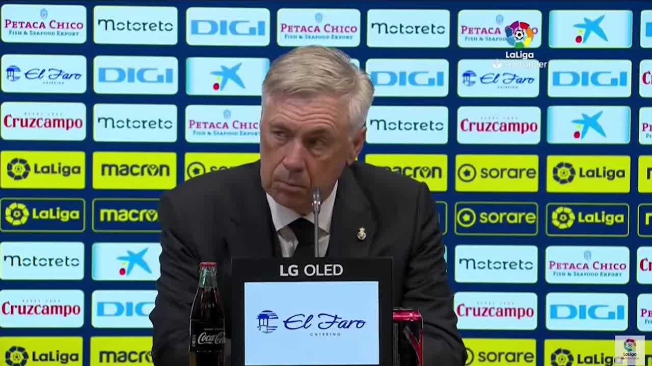 Rueda de prensa de Ancelotti tras el Cádiz 0 - Real Madrid 2