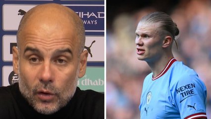 Скачать видео: Preguntan a Guardiola por la reacción de Haaland al cambio en el descanso: dice mucho de él