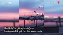 Kadıköy'de güneşin doğuşu  kartpostallık görüntüler oluşturdu