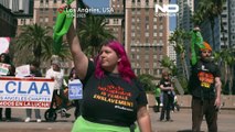 WATCH: Activists in Los Angeles march in support of abortion rights