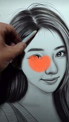How to draw a Girl with hand painted #viral #views #daily #drawing