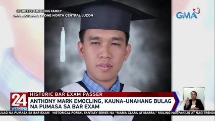 Anthony Mark Emocling, kauna-unahang bulag na pumasa sa bar exam | 24 Oras Weekend