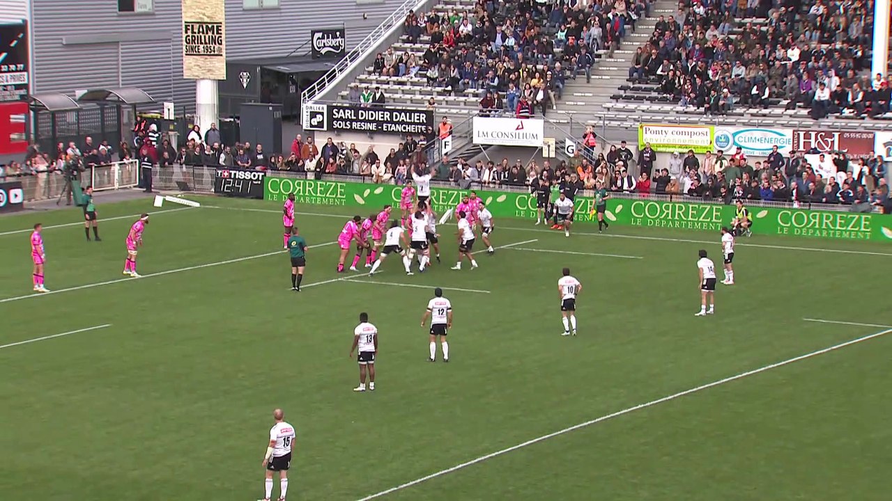 TOP 14 - Essai de Lucas PAULOS (CAB) - CA Brive - Stade Français Paris - Saison 2022-2023
