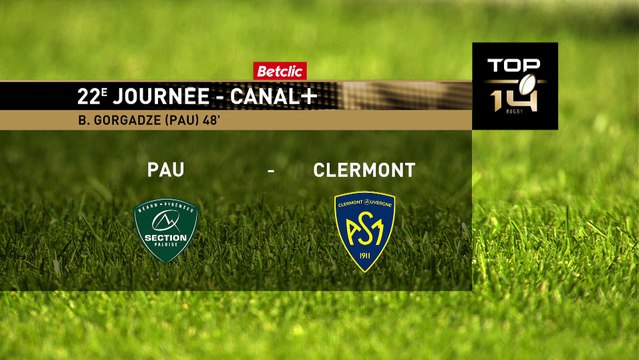 TOP 14 - Essai de Beka GORGADZE (SP) - Section Paloise - ASM Clermont - Saison 2022-2023