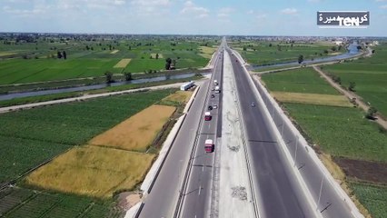 تصوير جوي يوضح الجهود المبذولة لتطوير الطرق.. "كباري رافد جمصة"