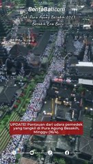 UPDATE! Pantauan dari udara pemedek yang tangkil di Pura Agung Besakih, Minggu (16/4).